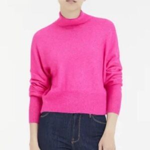 Pink Alpaca and Merino Wool Turtleneck Sweater